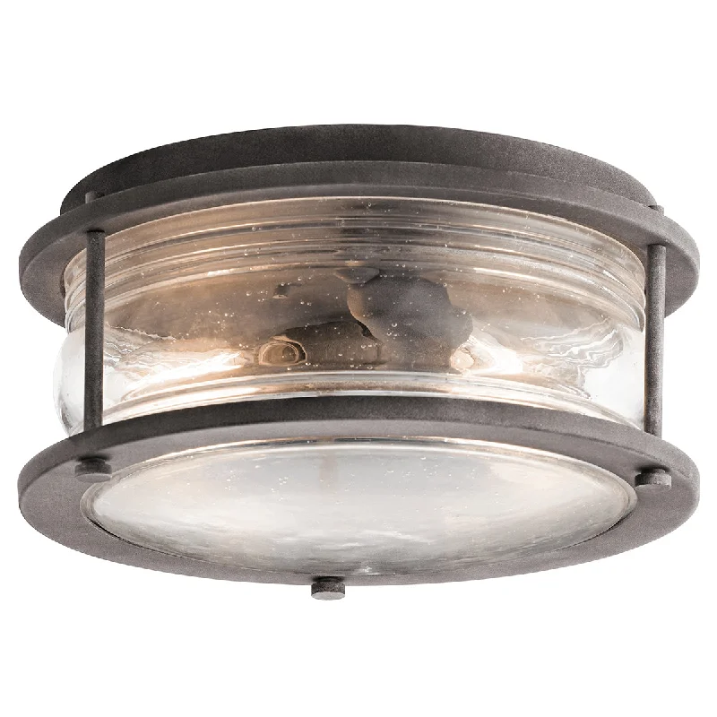 Track lighting for highlighting kitchen cabinetsAshland Bay 2Lt Outdoor Flush Light – Weathered Zinc/Burnished Bronze Finish