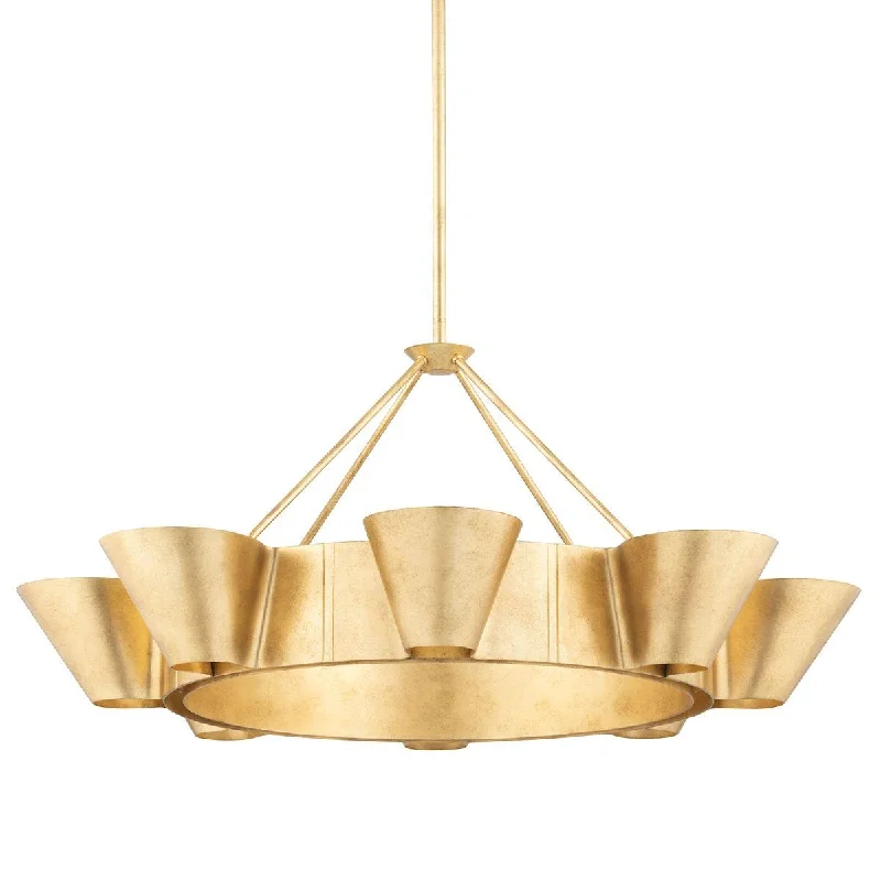 Dimmable Industrial Lighting for Ambiance ControlReeve 38 in. 8 Lights Chandelier Vintage Gold Finish Dimmable Industrial Lighting for Ambiance ControlReeve 38 in. 8 Lights Chandelier Vintage Gold Finish