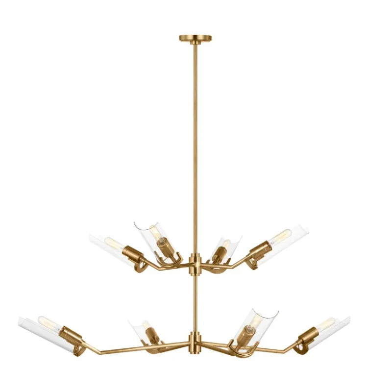 Industrial Wall - Mounted Lighting for Workshop WallsMezzo 54 in. 8 Lights Chandelier Brushed Brass Finish Industrial Wall - Mounted Lighting for Workshop WallsMezzo 54 in. 8 Lights Chandelier Brushed Brass Finish