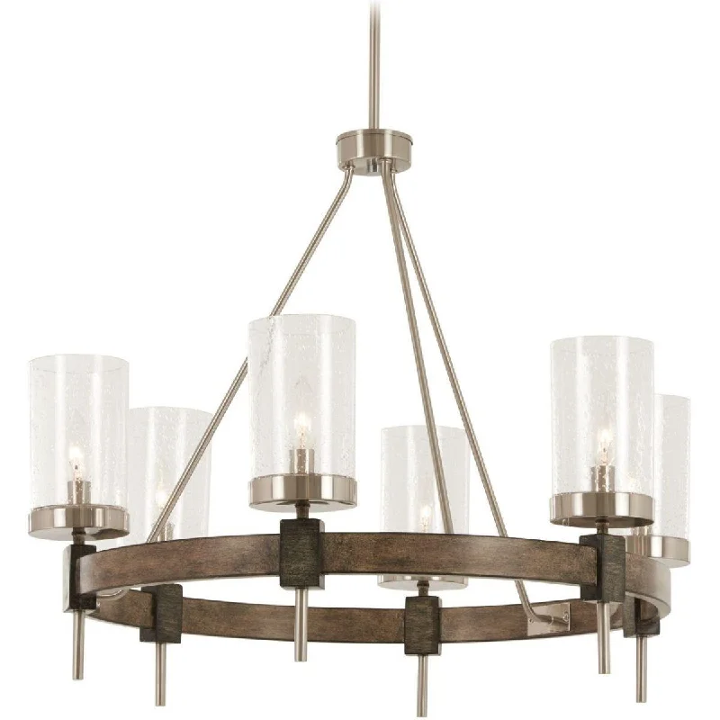 Adjustable Industrial Lighting for Flexible IlluminationBridlewood 28 in. 6 Lights Chandelier Brushed Nickel finish Adjustable Industrial Lighting for Flexible IlluminationBridlewood 28 in. 6 Lights Chandelier Brushed Nickel finish