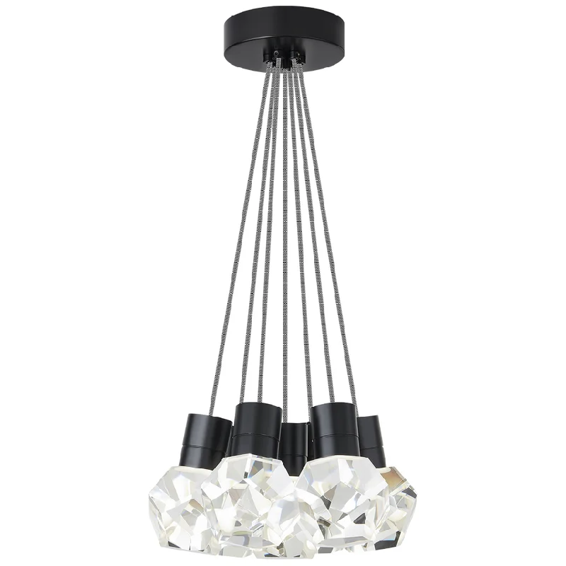 Track lighting with colored glass accentsKira 7-Light Pendant