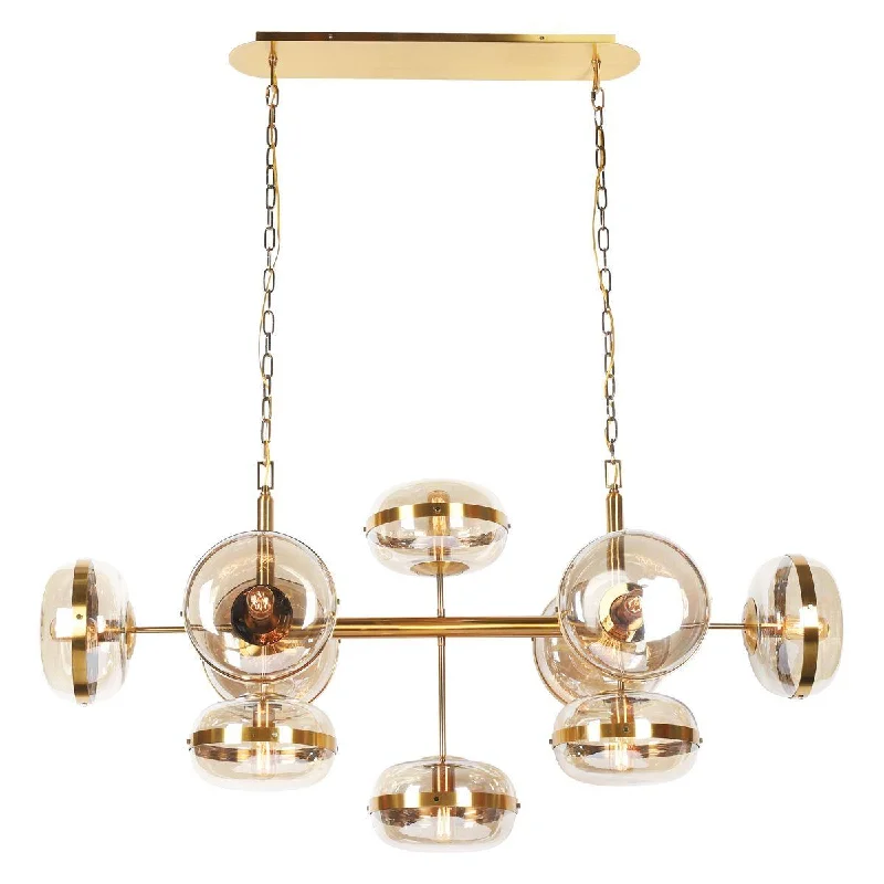 Industrial Lighting for Printing Press FacilitiesNottingham 54 in. 10 Lights Chandelier Brass finish