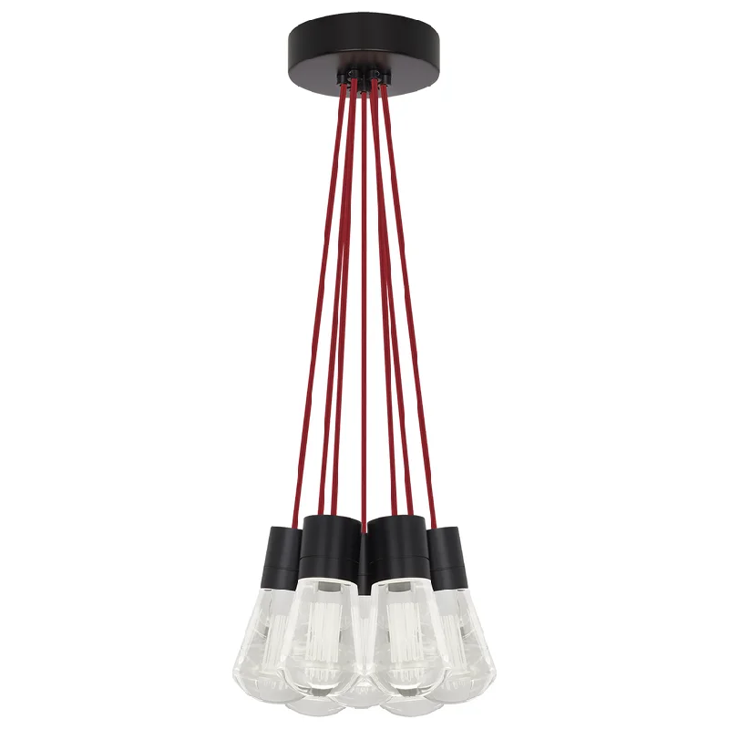 Track lighting with clear glass shadesAlva 7-Light Pendant