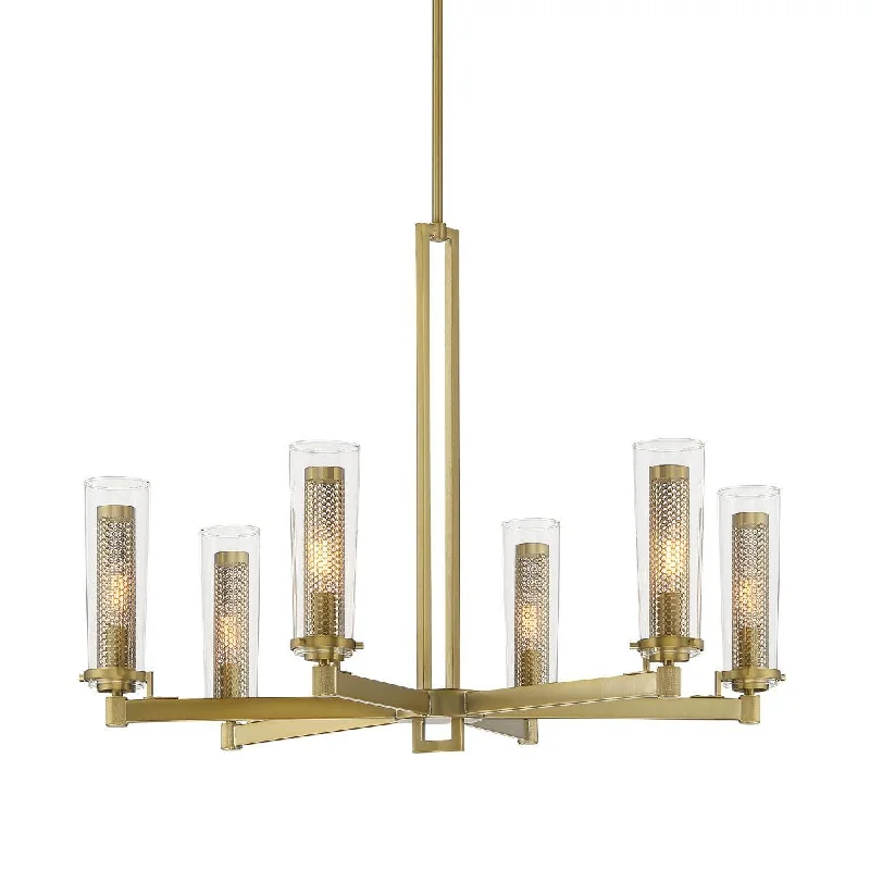 Industrial Lighting for Woodworking FactoriesEmmerham 32 in. 6 Lights Chandelier Brass finish Industrial Lighting for Woodworking FactoriesEmmerham 32 in. 6 Lights Chandelier Brass finish