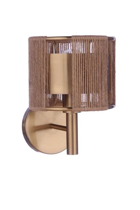 Track lighting for rental propertiesCraftmade 59061-SB Kensey Rope Wrapped Wall Sconce in Satin Brass