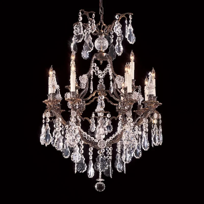 Corrosion - Resistant Industrial Lighting for Coastal FactoriesCrystal Collection 32 in. 12 Lights Chandelier Bronze Finish Corrosion - Resistant Industrial Lighting for Coastal FactoriesCrystal Collection 32 in. 12 Lights Chandelier Bronze Finish