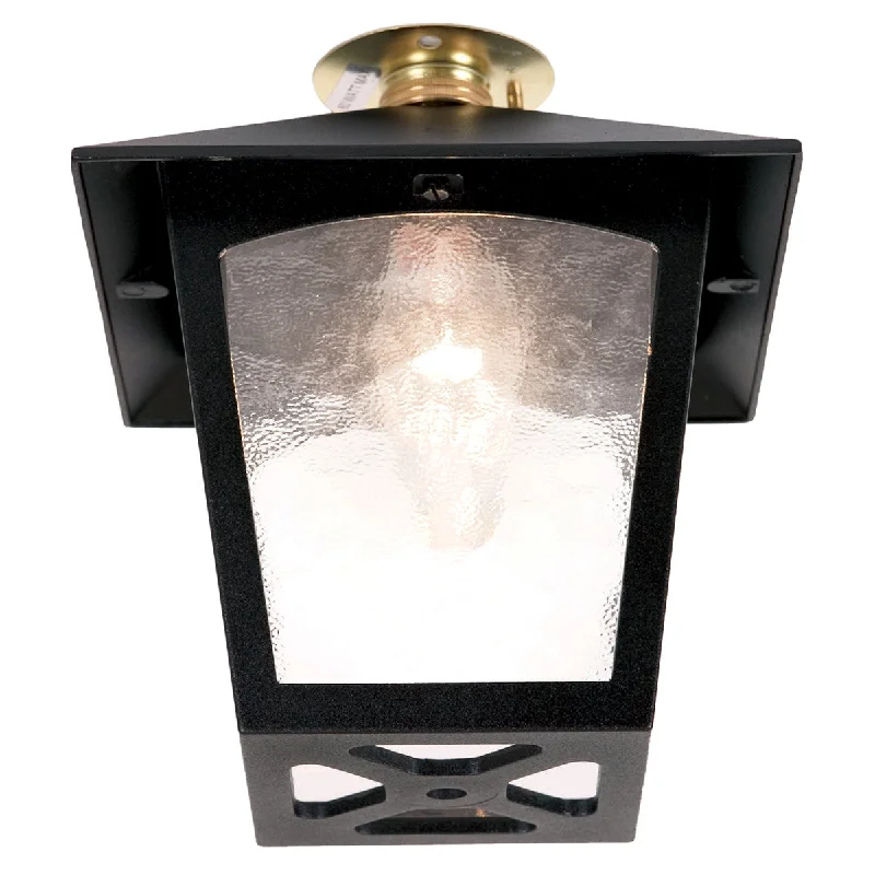 Track lighting for enhancing the architectureYork Flush Porch Lantern – Black Finish