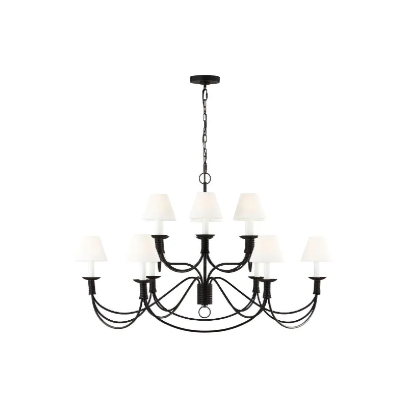 Industrial Lighting for Electronics ManufacturingSullivan 42 in. 12 Lights Chandelier iron finish Industrial Lighting for Electronics ManufacturingSullivan 42 in. 12 Lights Chandelier iron finish