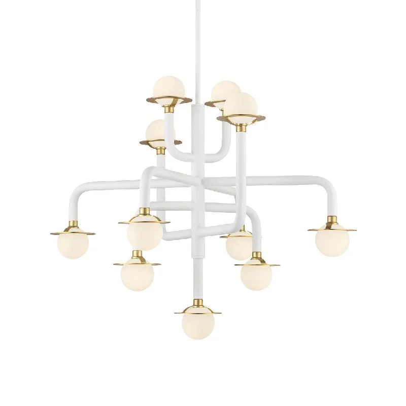 Industrial Lighting for Printing Press FacilitiesTubular 29 in. 11 lights LED Chandelier Matte White finish Industrial Lighting for Printing Press FacilitiesTubular 29 in. 11 lights LED Chandelier Matte White finish