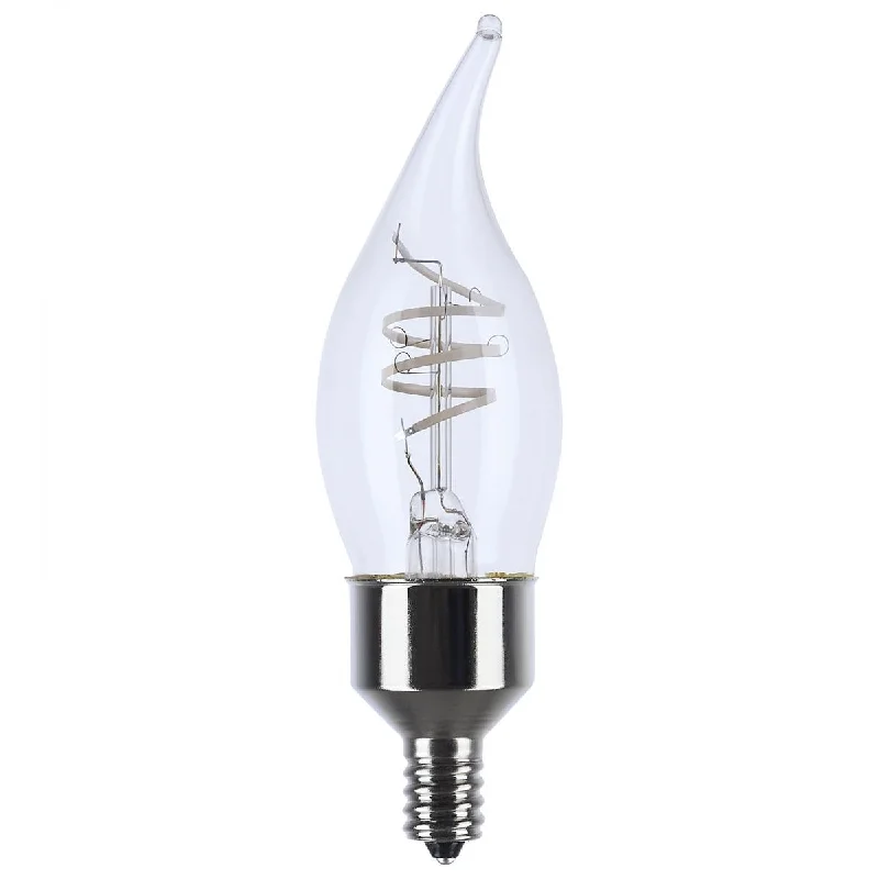 Track lighting for creating a focal pointSatco S11526 4 Watt F11 Flame Tip LED Candelabra Bulb Reminiscent Flex Gray Coil Filament