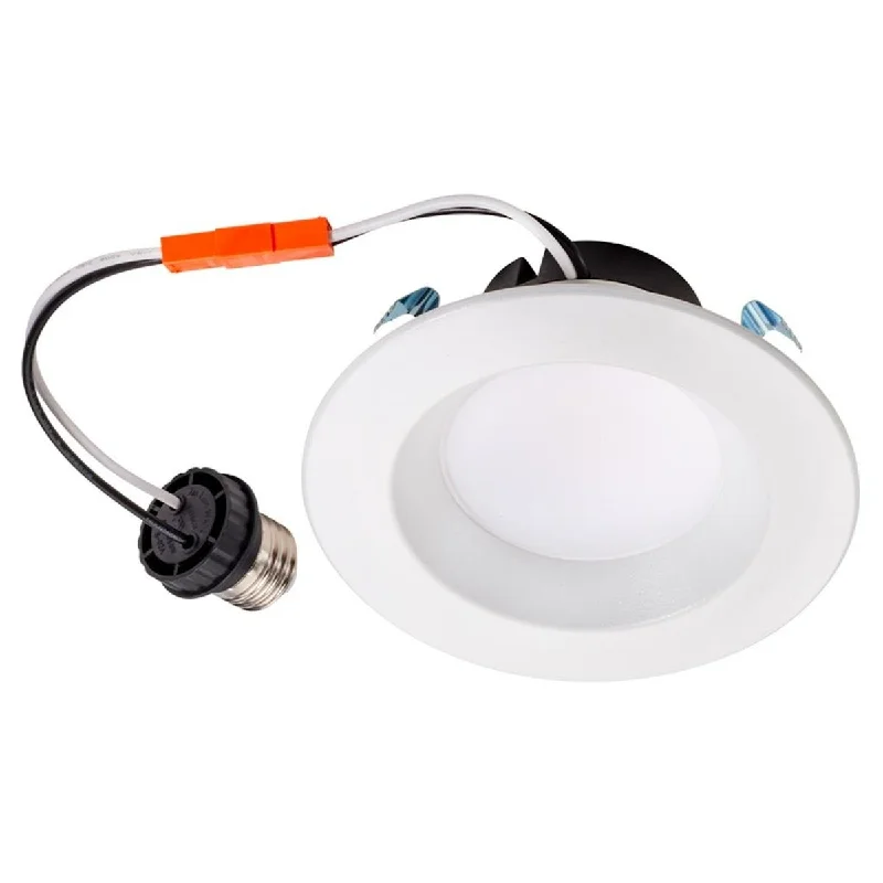 Contemporary track lighting in black finishTopaz RTL/400WH/7W/CTS 4 inch LED Retrofit Downlight 7 Watt CCT Selectable Smooth Trim