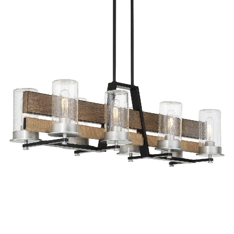 Industrial Lighting for Chemical PlantsSilver Creek 39 In. 8 Lights Outdoor Hanging Light Black & brused nickel Finish