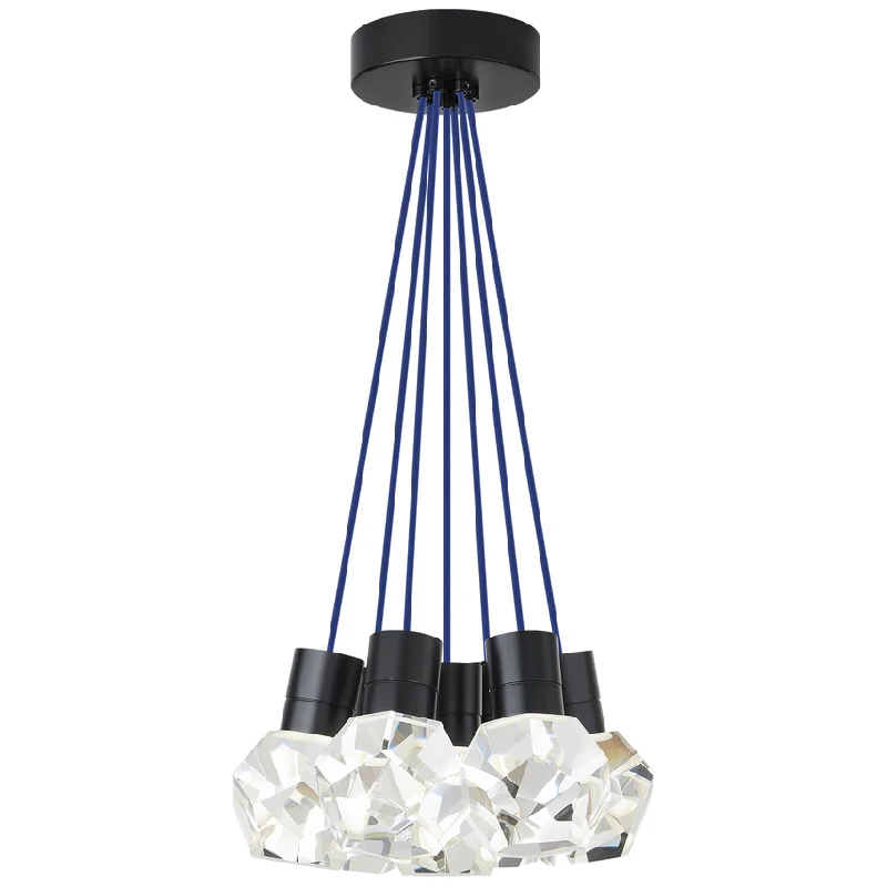 Track lighting with a decorative track designKira 7-Light Pendant