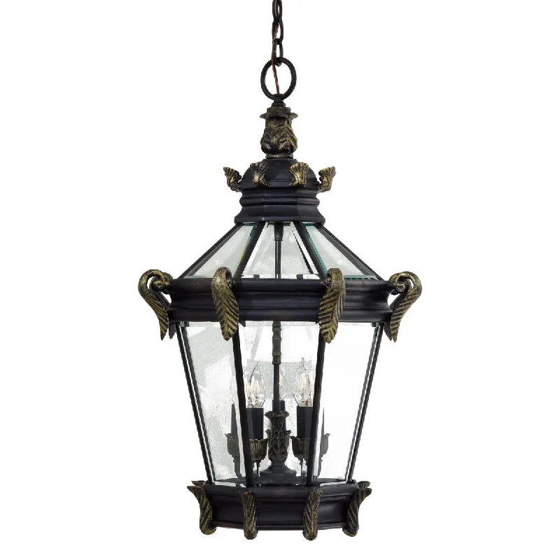 Industrial Exit Sign Lighting for Quick EvacuationStratford Hall 5 lights 19 in. Outdoor Hanging Lantern Heritage & Gold finish Industrial Exit Sign Lighting for Quick EvacuationStratford Hall 5 lights 19 in. Outdoor Hanging Lantern Heritage & Gold finish