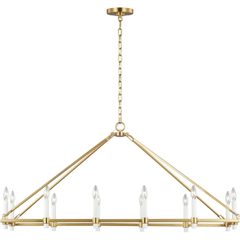Industrial Lighting for Pharmaceutical ManufacturingMarston 49 in. 12 lights Chandelier Burnished Brass finish