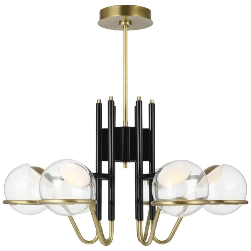 Energy - Efficient Industrial Lighting for Cost - SavingsCrosby 30 in. 6 Lights LED Chandelier 120V Black & Natural Brass finish Energy - Efficient Industrial Lighting for Cost - SavingsCrosby 30 in. 6 Lights LED Chandelier 120V Black & Natural Brass finish