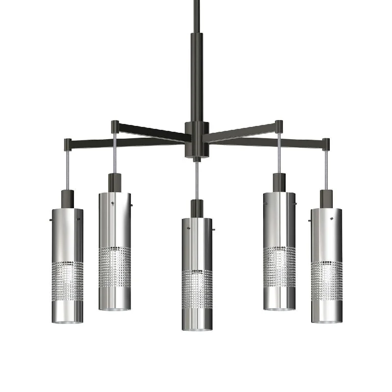 Industrial Lighting for Metal Fabrication ShopsGrid 3 24 in. 5 Lights Chandelier Brushed Nickel finish Industrial Lighting for Metal Fabrication ShopsGrid 3 24 in. 5 Lights Chandelier Brushed Nickel finish
