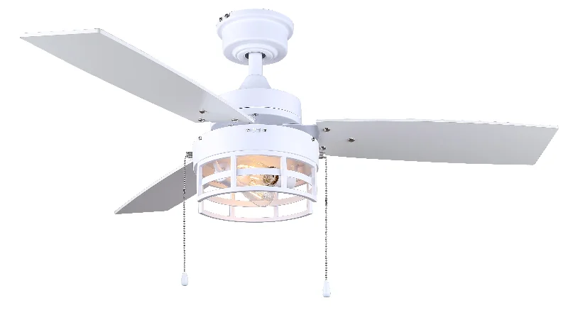 Track lighting with a brushed nickel finishCanarm CF42ATT3WH Attley 42 Inch Ceiling Fan in White Track lighting with a brushed nickel finishCanarm CF42ATT3WH Attley 42 Inch Ceiling Fan in White