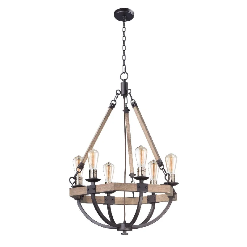 Industrial Lighting for Textile MillsLodge 24 In. 6 Lights Chandelier Bronze Finish Industrial Lighting for Textile MillsLodge 24 In. 6 Lights Chandelier Bronze Finish