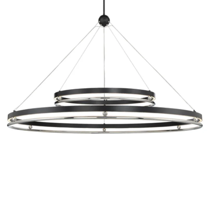 Industrial Area Lighting for Large Open SpacesGrande Illusion 61 in. LED Chandelier Polished Nickel Finish Industrial Area Lighting for Large Open SpacesGrande Illusion 61 in. LED Chandelier Polished Nickel Finish