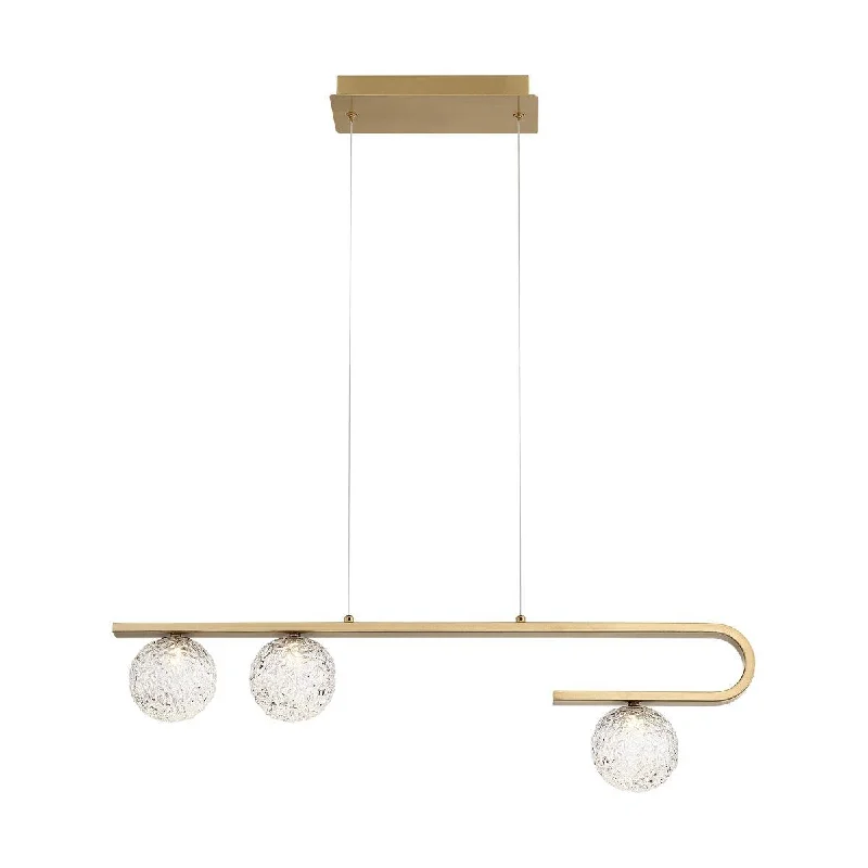 Industrial Emergency Lighting for Safety in FactoriesPhillimore 32 in. 3 Lights LED Chandelier Gold Finish