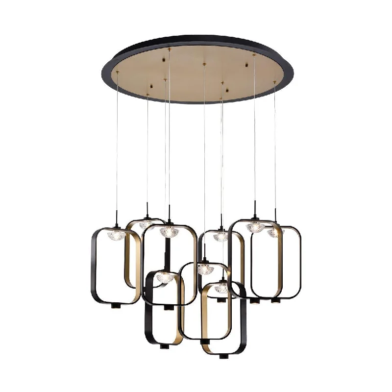 Industrial Lighting for Furniture FactoriesDagmar 33 in. 9 Lights LED Chandelier Black finish Industrial Lighting for Furniture FactoriesDagmar 33 in. 9 Lights LED Chandelier Black finish