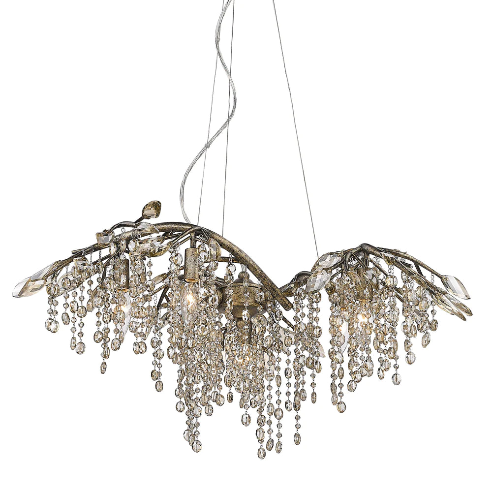 Track lighting for illuminating dining tablesGolden Lighting 9903-6MG Autumn 6 Light Chandelier in Mystic Gold