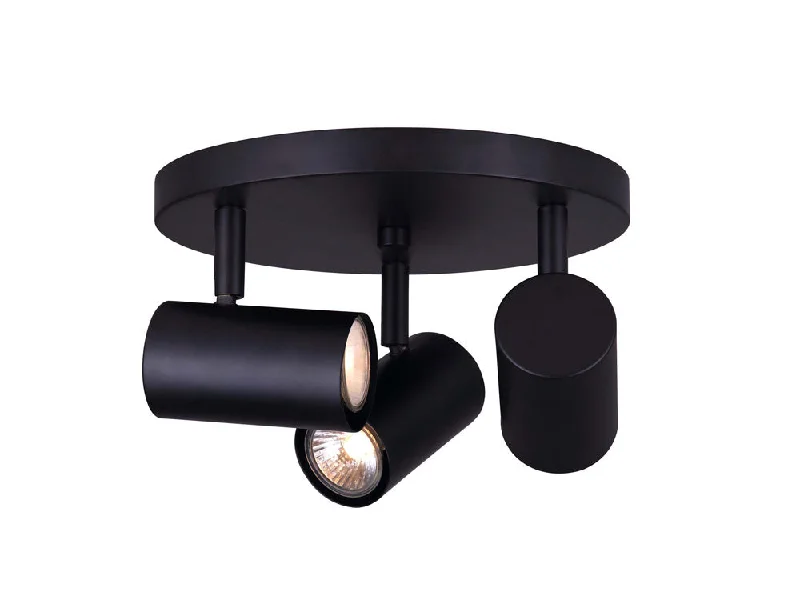 Contemporary track lighting in black finishCanarm Marena 3 Head Surface Mount Adjustable Track Light Black