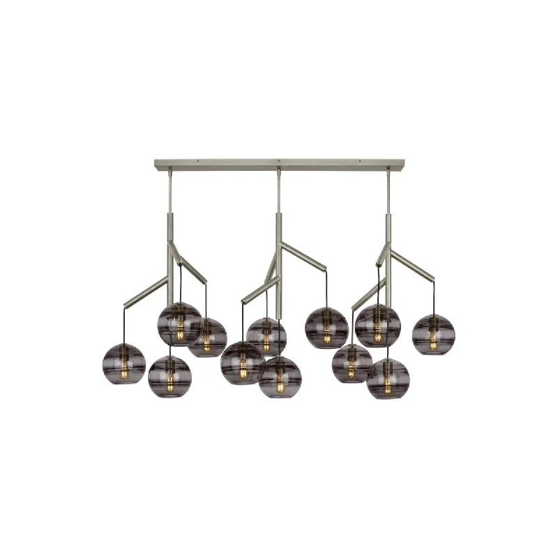 Industrial Task Lighting for Precision WorkstationsSedona 63 in. 12 Lights Chandelier Satin Nickel Finish Smoke Industrial Task Lighting for Precision WorkstationsSedona 63 in. 12 Lights Chandelier Satin Nickel Finish Smoke