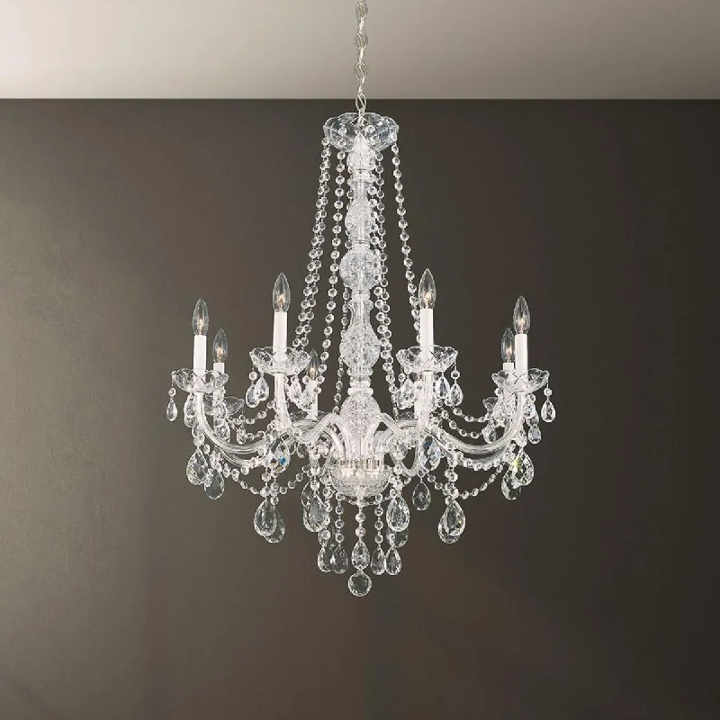 High - Bay LED Industrial Lighting for WarehousesArlington 8 Lights Polished Silver Chandelier with Clear Heritage Crystals High - Bay LED Industrial Lighting for WarehousesArlington 8 Lights Polished Silver Chandelier with Clear Heritage Crystals