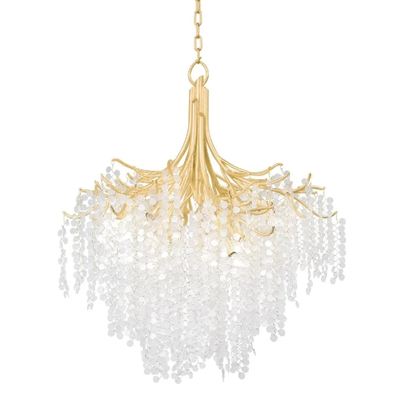 Adjustable Industrial Lighting for Flexible IlluminationGenoa 32 in. 9 lights Chandelier gold leaf Finish Adjustable Industrial Lighting for Flexible IlluminationGenoa 32 in. 9 lights Chandelier gold leaf Finish
