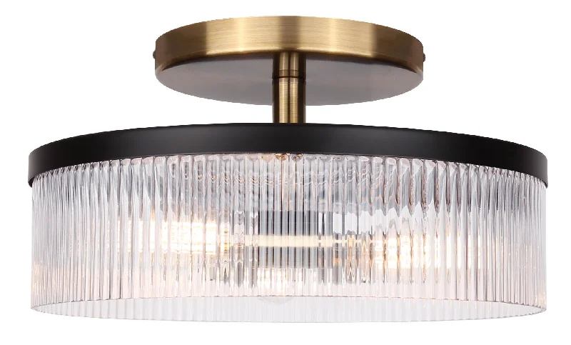 Waterproof track lighting for bathroomsCanarm ISF1143A03BKG Jenner Black and Gold Semi-Flush Mount