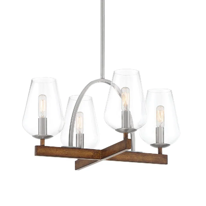 Energy - Efficient Industrial Lighting for Cost - SavingsBirnamwood 20 in. 4 Lights Chandelier Brushed Nickel finish