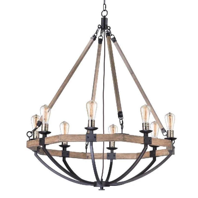 Industrial Area Lighting for Large Open SpacesLodge 38 In. 8 Lights Chandelier Bronze Finish Industrial Area Lighting for Large Open SpacesLodge 38 In. 8 Lights Chandelier Bronze Finish