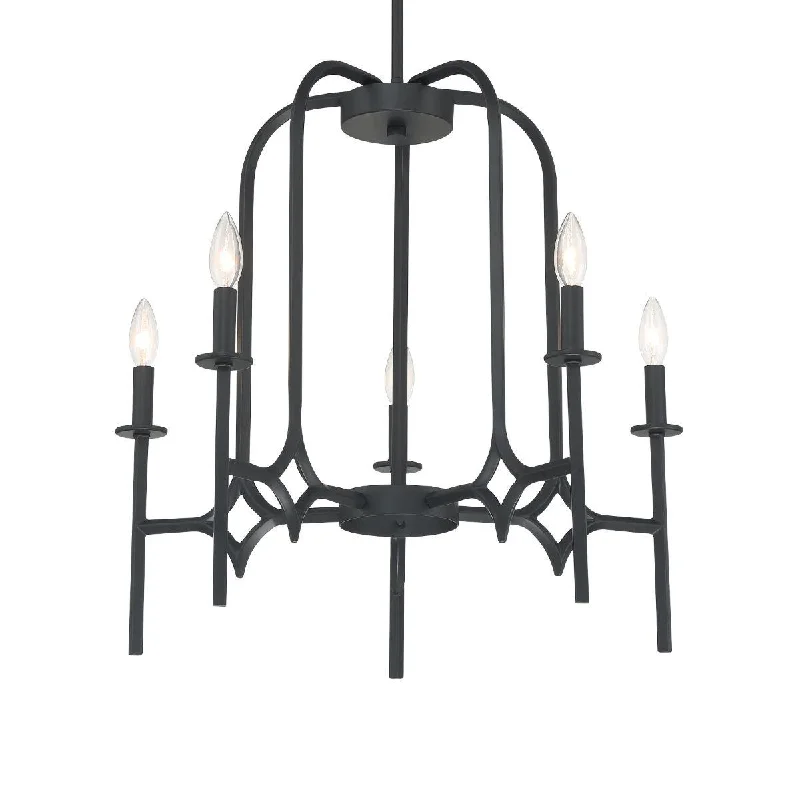 Industrial Lighting with High CRI (Color Rendering Index) for True Color PerceptionMuncie 25 In. 5 Lights Chandelier Black Finish Industrial Lighting with High CRI (Color Rendering Index) for True Color PerceptionMuncie 25 In. 5 Lights Chandelier Black Finish