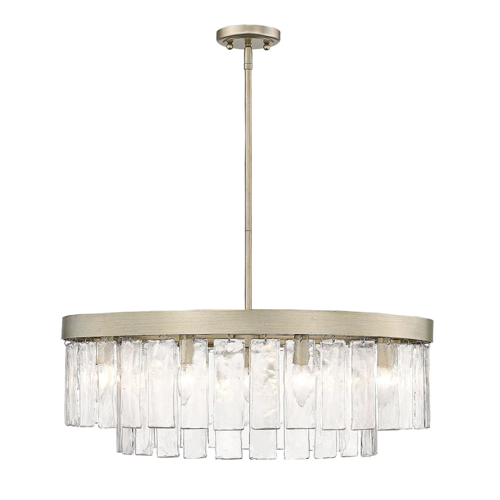 Track lighting with a long - lasting lifespanGolden Lighting 1768-9 WG-HWG Ciara 9 Light Chandelier in White Gold