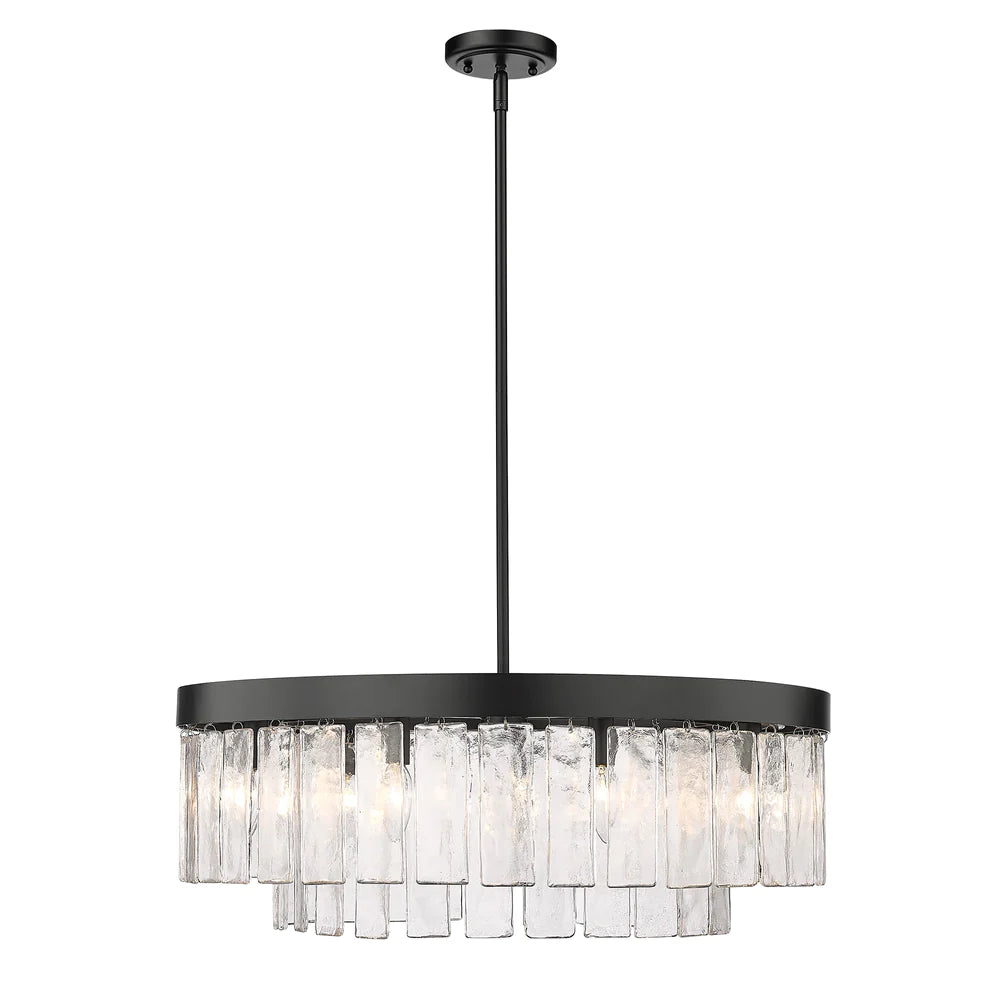 Adjustable track lighting for living roomsGolden Lighting 1768-9 BLK-HWG Ciara 9 Light Chandelier in Black
