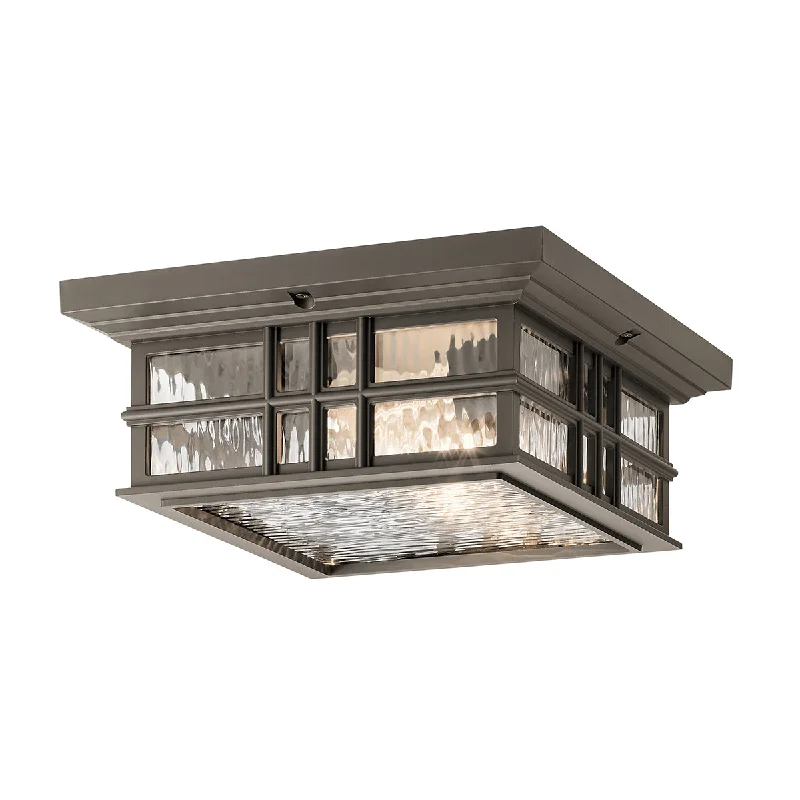 Energy - efficient track lighting fixturesBeacon Square 2Lt Flush Mount – Olde Bronze/White Finish