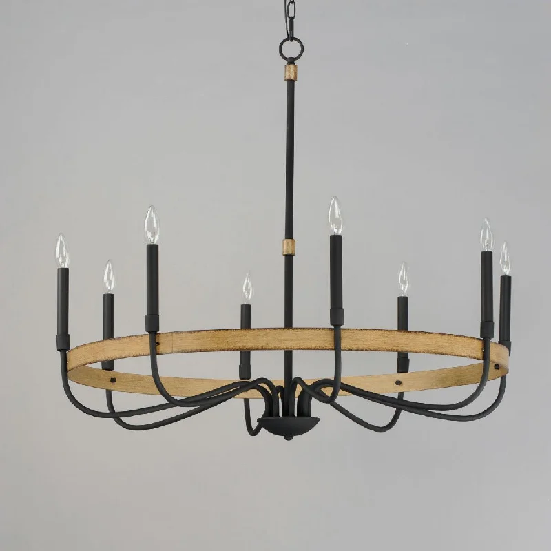 Industrial Exit Sign Lighting for Quick EvacuationFranklin 36 in. 8 Lights Chandelier Black Finish