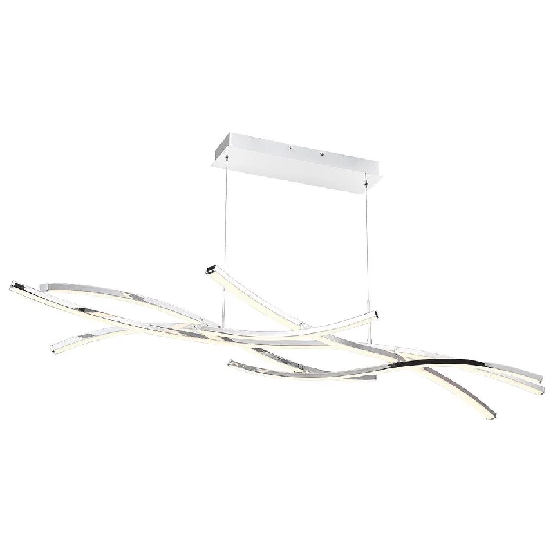 Industrial Wall - Mounted Lighting for Workshop WallsDivergence 64 in. 5 Lights LED Chandelier Chrome Finish Industrial Wall - Mounted Lighting for Workshop WallsDivergence 64 in. 5 Lights LED Chandelier Chrome Finish