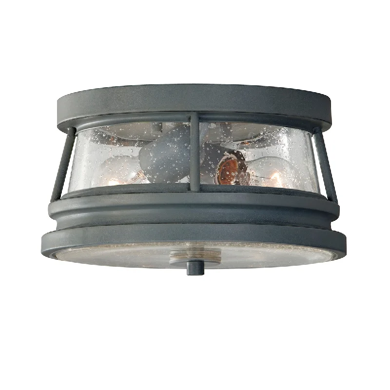 Track lighting for enhancing the architectureChelsea Harbor 2Lt Flush Lantern – Black Finish