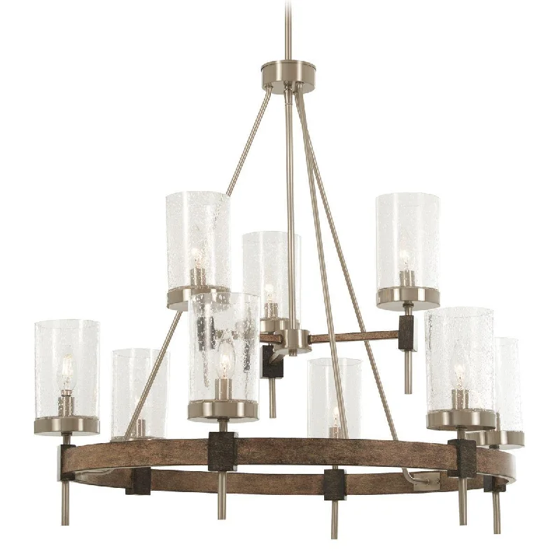 Durable Industrial Lighting for Harsh EnvironmentsBridlewood 32 in. 9 Lights Chandelier Brushed Nickel finish Durable Industrial Lighting for Harsh EnvironmentsBridlewood 32 in. 9 Lights Chandelier Brushed Nickel finish