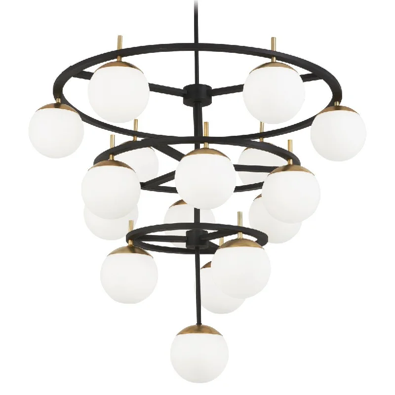 Industrial Lighting for Printing Press FacilitiesAlluria 36 in. 16 Lights Chandelier Black & Gold Finish Industrial Lighting for Printing Press FacilitiesAlluria 36 in. 16 Lights Chandelier Black & Gold Finish