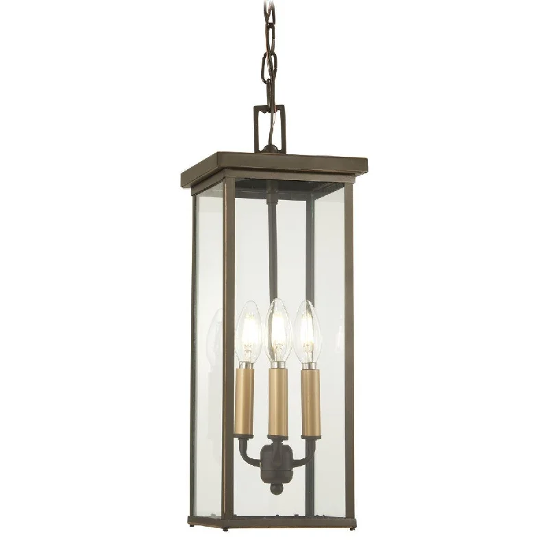 Dust - Resistant Industrial Lighting for Dirty WorkspacesCasway 4 lights 7 in. Outdoor Hanging Lantern Oil Rubbed Bronze & Gold finish