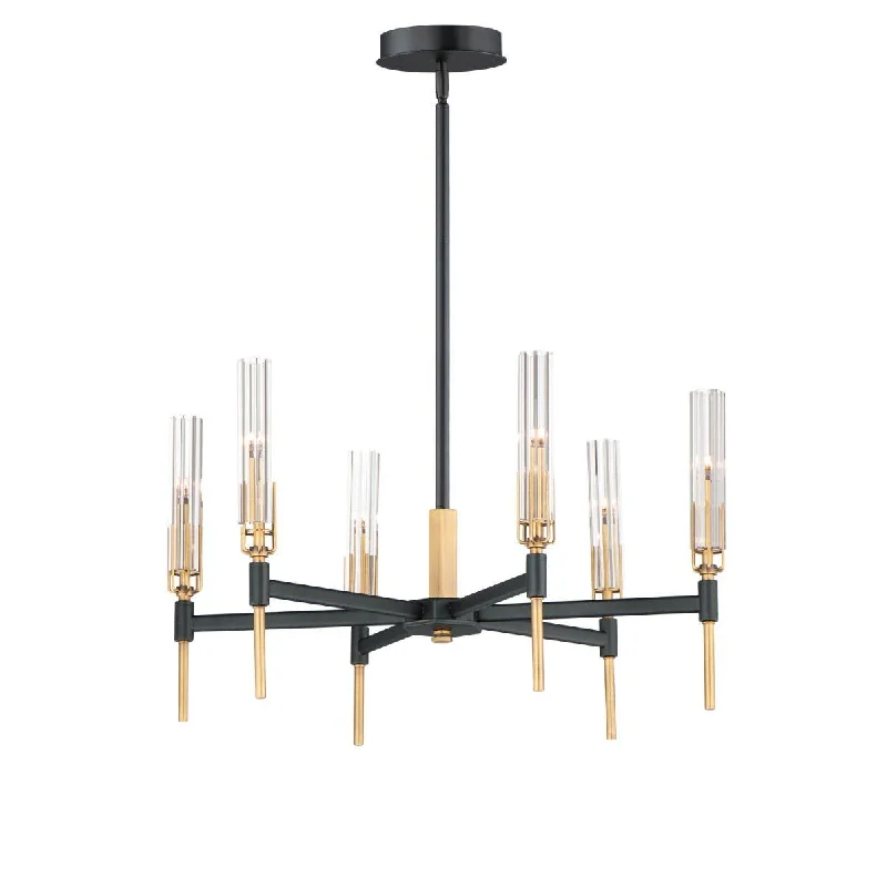 Industrial Lighting for Printing Press FacilitiesFlambeau 25 in. 6 Lights LED Chandelier Black Finish Industrial Lighting for Printing Press FacilitiesFlambeau 25 in. 6 Lights LED Chandelier Black Finish