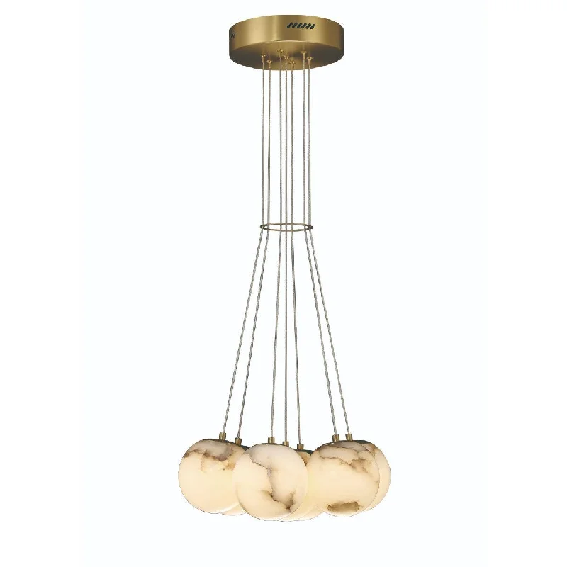 Dimmable Industrial Lighting for Ambiance ControlKepler 18 in. 7 Lights LED Chandelier gold Finish Dimmable Industrial Lighting for Ambiance ControlKepler 18 in. 7 Lights LED Chandelier gold Finish