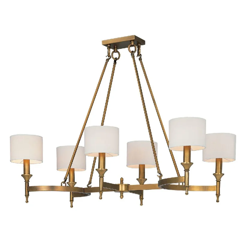 Industrial Lighting for Textile MillsFairmont 41 In. 6 Lights Chandelier Brass Finish Industrial Lighting for Textile MillsFairmont 41 In. 6 Lights Chandelier Brass Finish