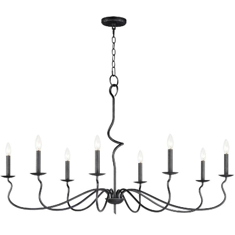 Industrial Lighting for Automotive Manufacturing PlantsPadrona 49 in. 8 lights Chandelier Black Oxide finish Industrial Lighting for Automotive Manufacturing PlantsPadrona 49 in. 8 lights Chandelier Black Oxide finish