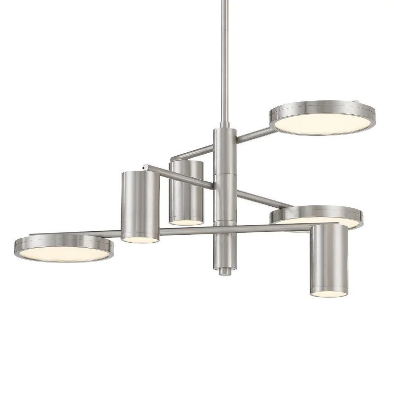 Adjustable Industrial Lighting for Flexible IlluminationSwivel 29 in. LED Chandelier Brushed Nickel finish Adjustable Industrial Lighting for Flexible IlluminationSwivel 29 in. LED Chandelier Brushed Nickel finish