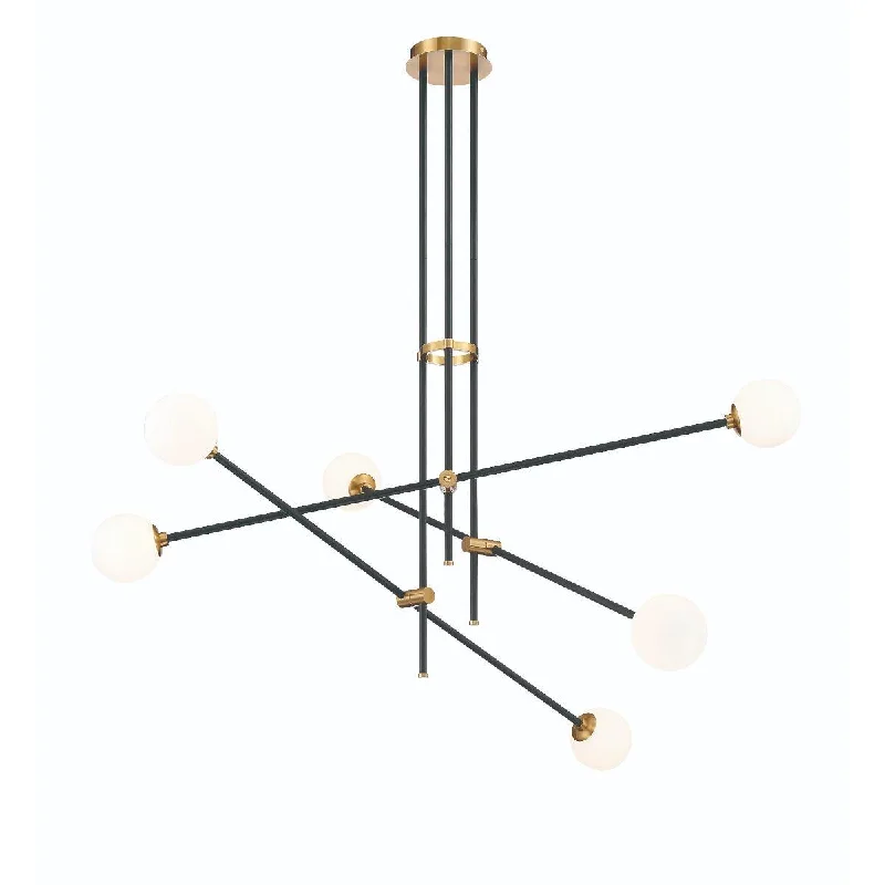 Durable Industrial Lighting for Harsh EnvironmentsCosmet 41 in. 6 Lights Chandelier Brass finish Durable Industrial Lighting for Harsh EnvironmentsCosmet 41 in. 6 Lights Chandelier Brass finish